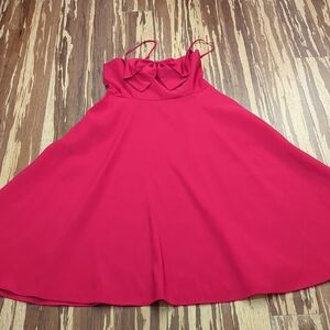 A New Day Red Spaghetti-Strap Dress with Bow Accent and Pockets